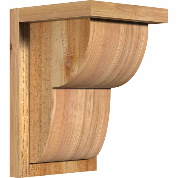 Ekena Millwork Crestline Rough Sawn Corbel w/Backplate, Western Red Cedar, 8"W x 8"D x 12"H COR08X08X12CRE01RWR - main